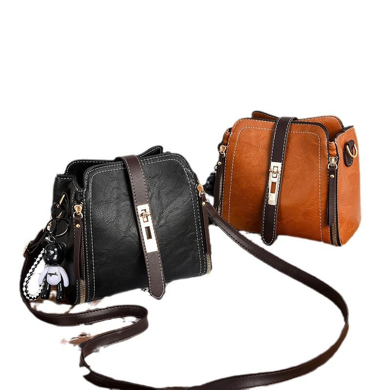 Barrel Tote Women's Fashion PU Leather Shoulder Messenger Bag