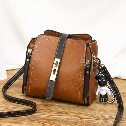 Barrel Tote Women's Fashion PU Leather Shoulder Messenger Bag