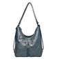 Sheepskin Pattern Washed Solid Color Large Shoulder Bag