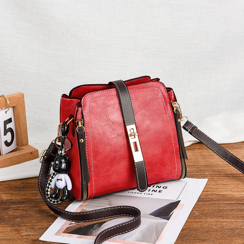 Barrel Tote Women's Fashion PU Leather Shoulder Messenger Bag